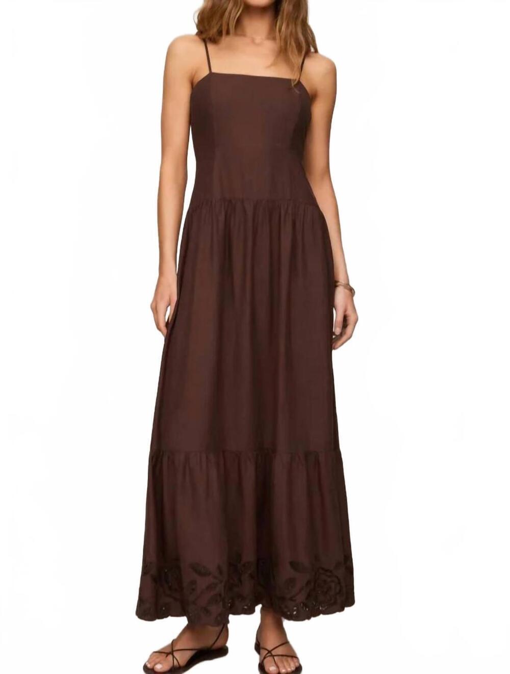NEW Z SUPPLY esti embroidered midi dress in chocolate cherry